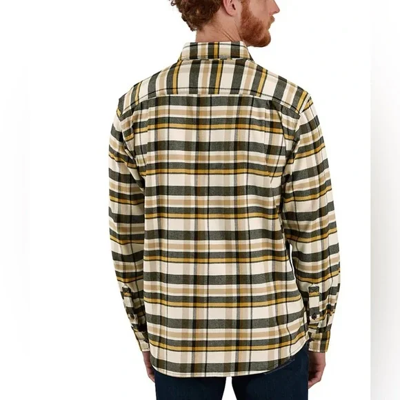 Carhartt Men's Flannel Rugged Flex Relaxed Midweight Long Sleeve plaid M NWT - Picture 2 of 12